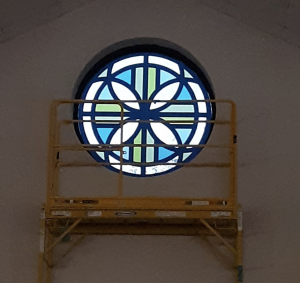 faux stained glass window, Virginia